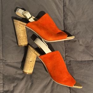 SZ 8 Veronica Beard  suede bodhi sandals with natural cork heel. NWT